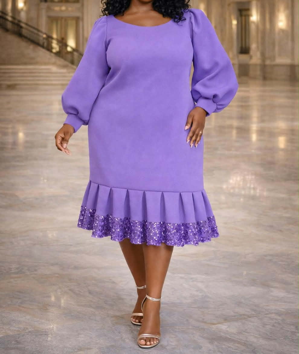 Lavender Luxe Bow-Back Sequin Dress