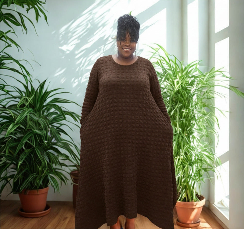 Brown Serenity Handkerchief Dress