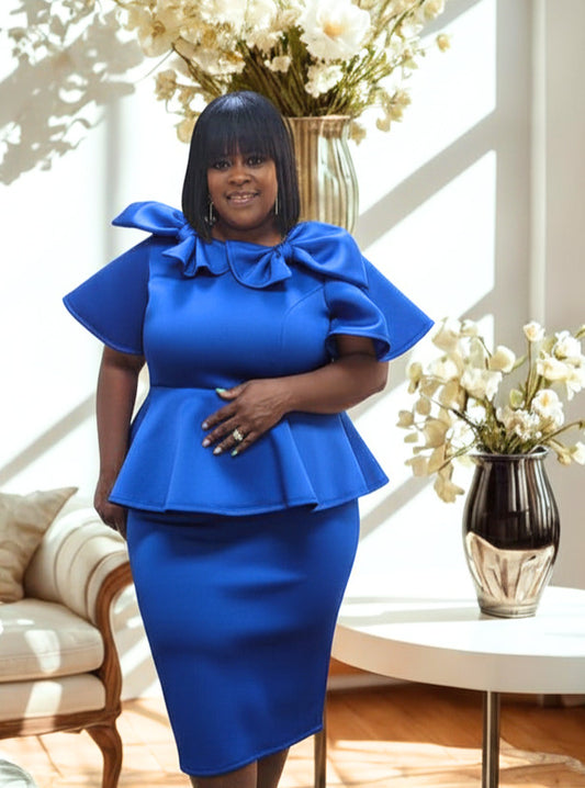 Royal Darling Peplum Dress
