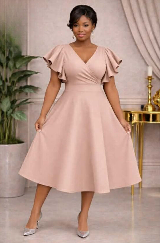 Nude Grace Midi Dress