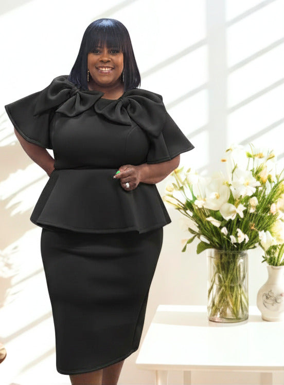 Black Darling Peplum Dress