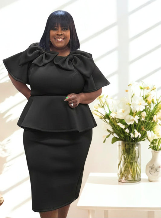 Black Darling Peplum Dress