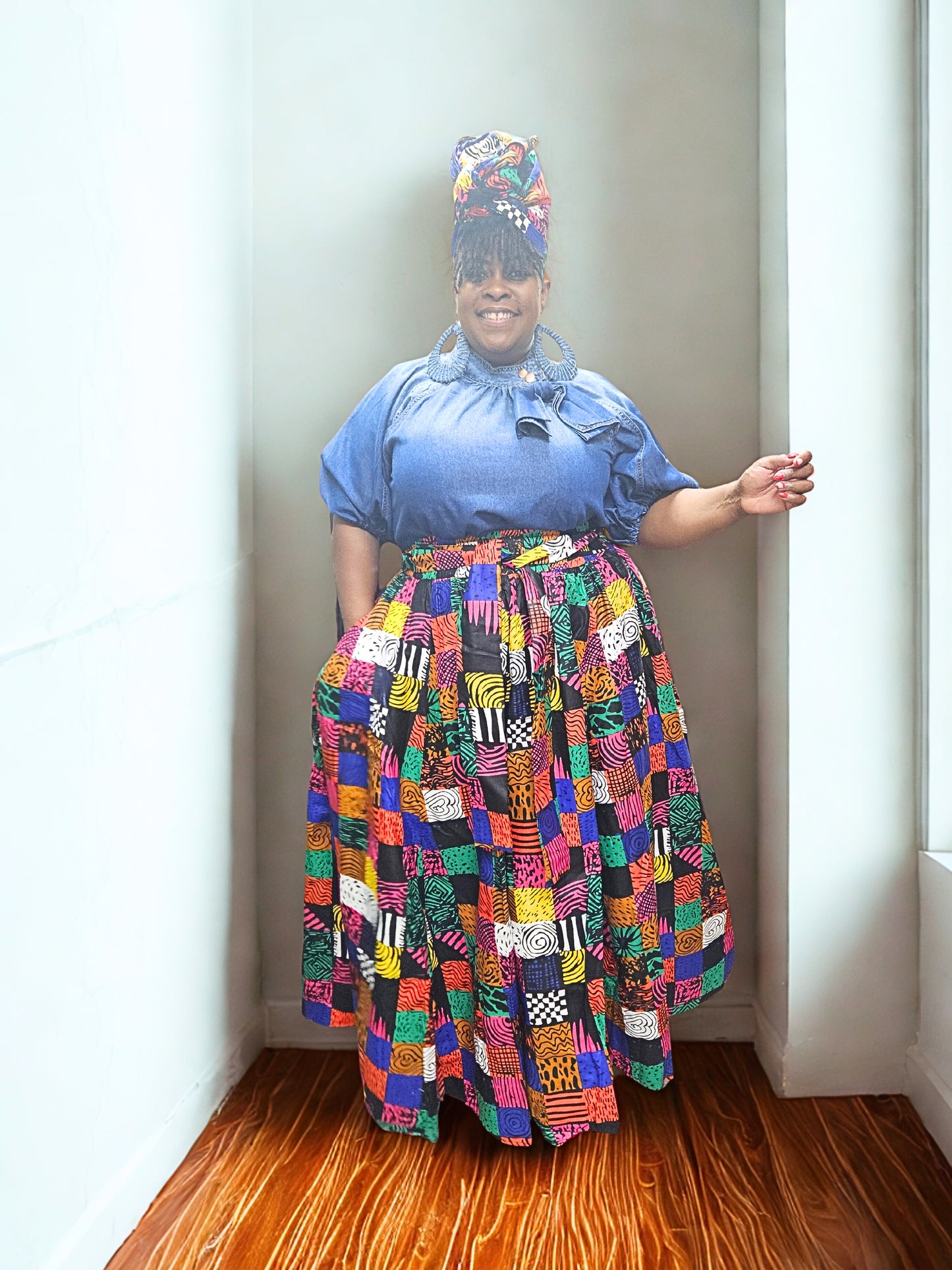 Roots of Unity Patchwork Maxi Skirt