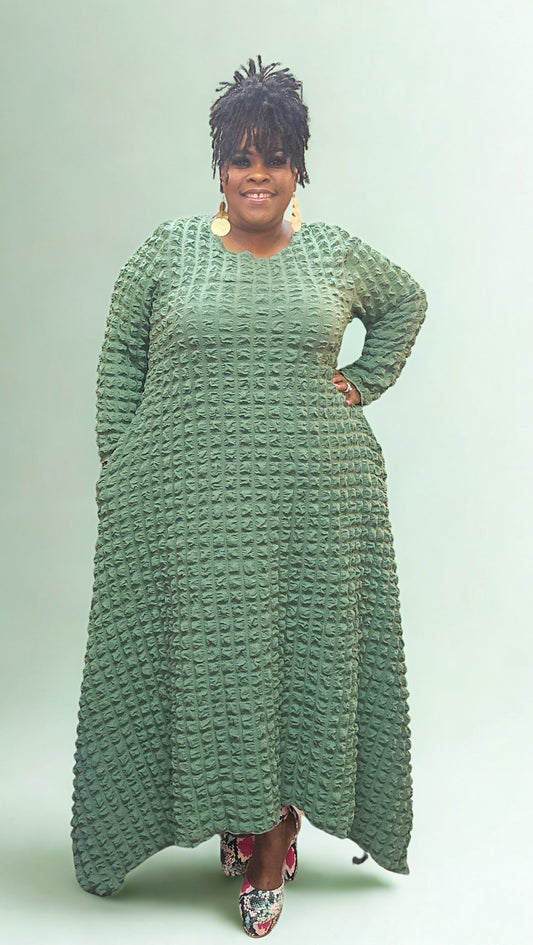 Sage Serenity Handkerchief Dress