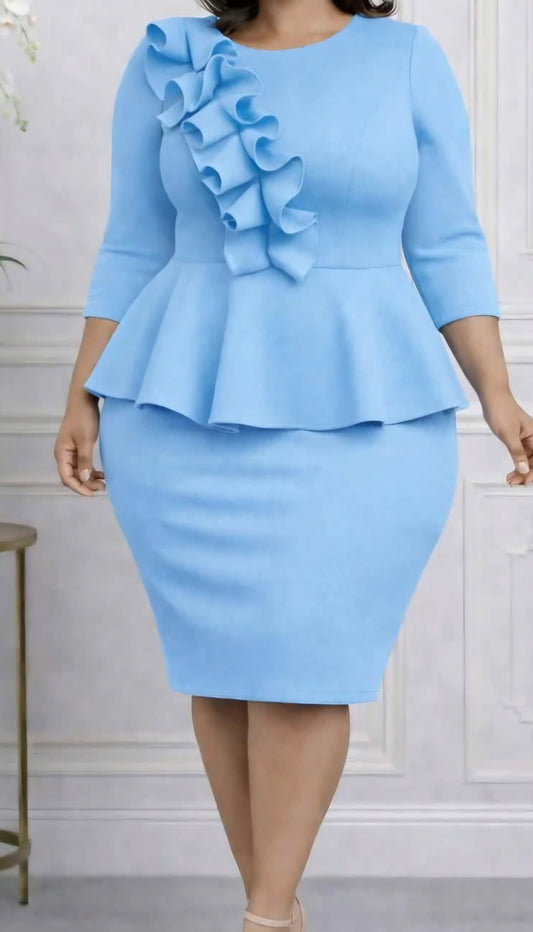 Sky Grace Ruffle Peplum Dress