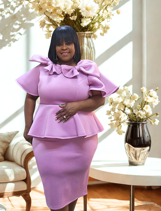 Mauve Darling Peplum Dress