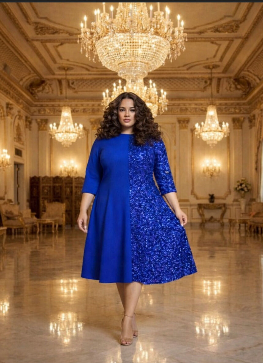 Radiant Royale Sequin Dress - Royal