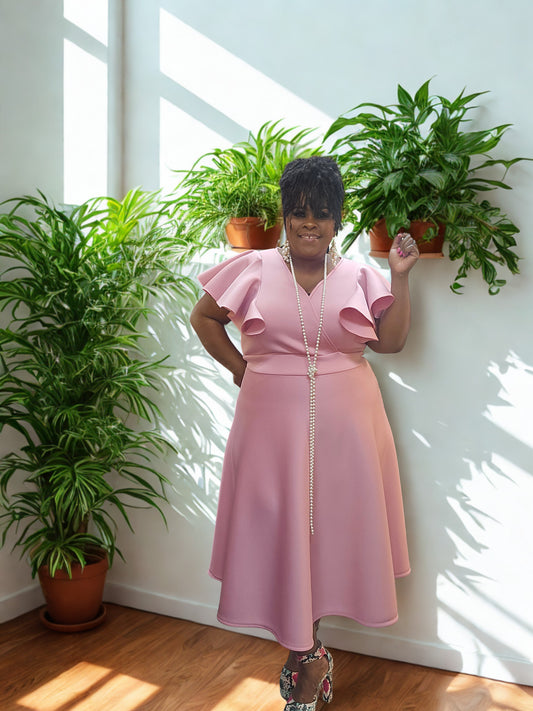 Pink Grace Midi Dress